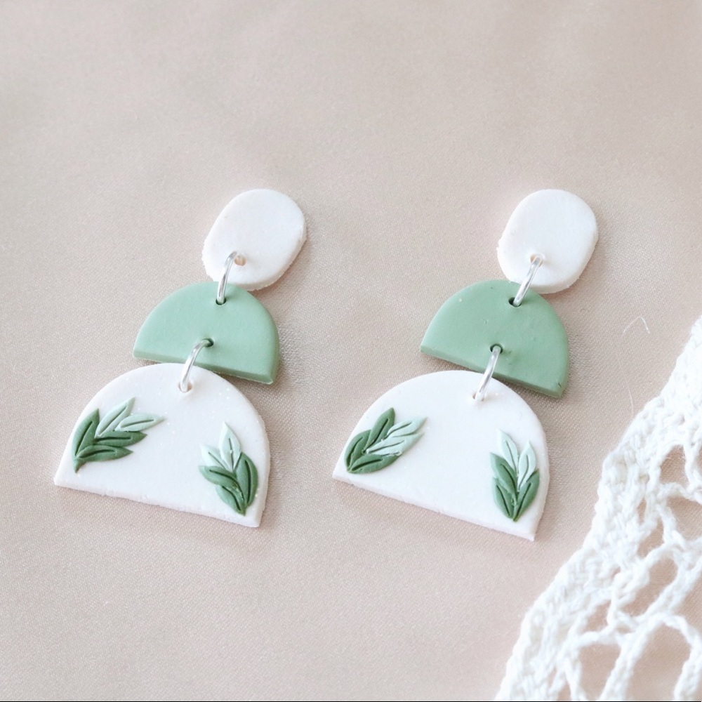 Handmade polymer clay earring
